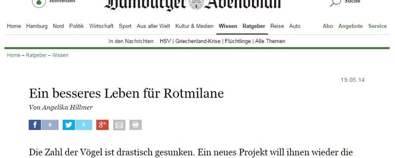 Hamburger Abendblatt: Ein besseres Leben für Rotmilane